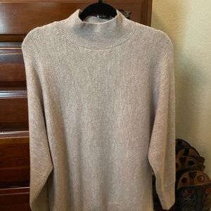 Nude mock neck sweater size L